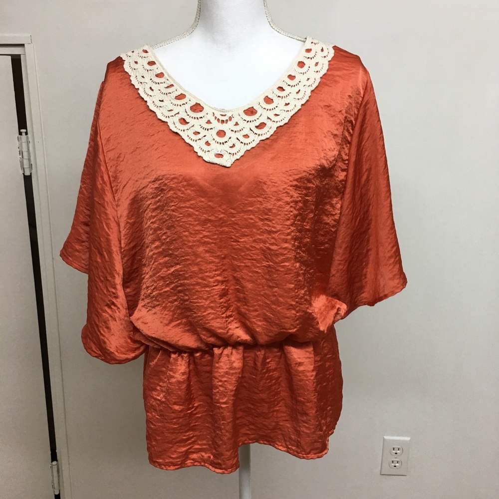 Orange Blouse. No brand, size XL
